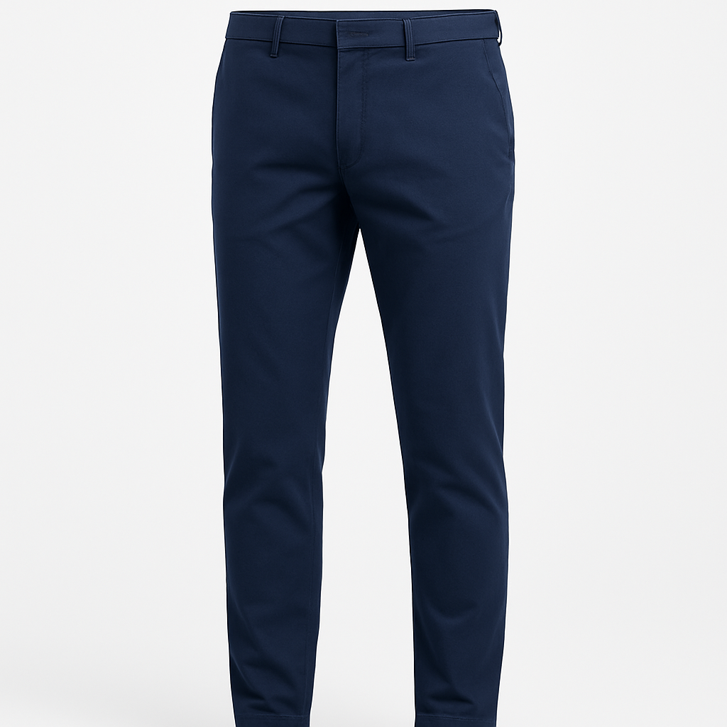 Indigo Stretch Chinos - Rolliore Pants