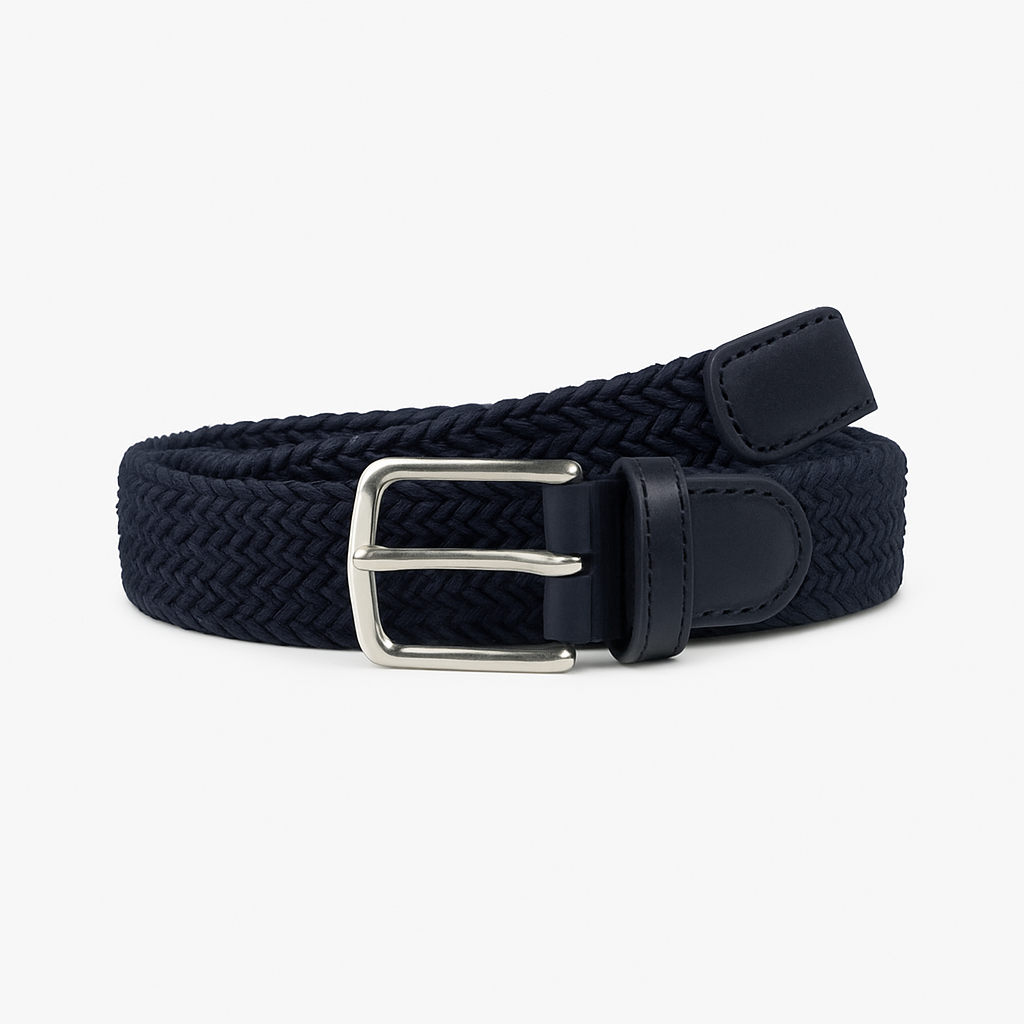 Navy Braided Belt - Rolliore Belts