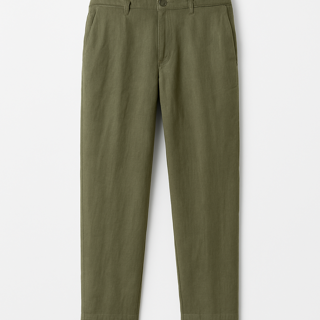 Olive Linen Trousers - Rolliore Pants